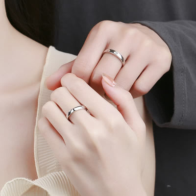 Buddha Stones 925 Sterling Silver Sun Moon Protection Adjustable Couple Ring Ring BS 2