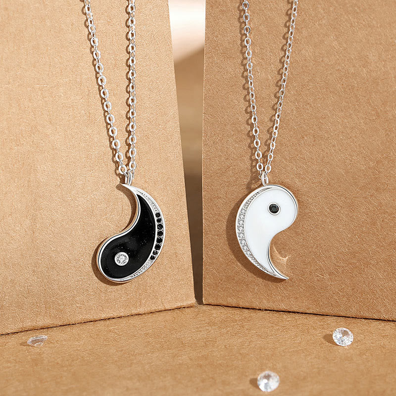 Buddha Stones 925 Sterling Silver Yin Yang Symbol Harmnoy Necklace Pendant Necklaces & Pendants BS 1