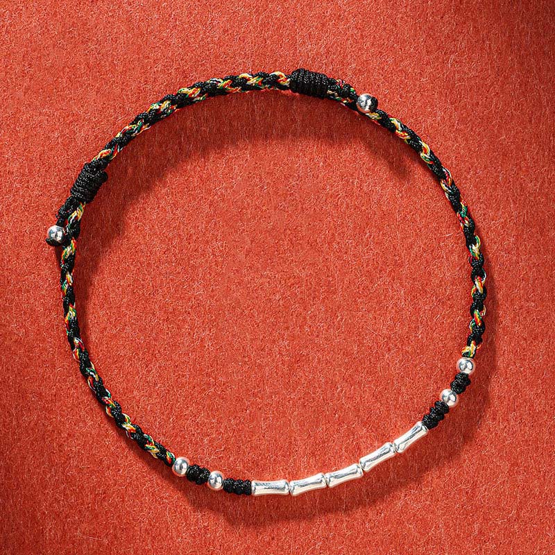 Buddha Stones Tibet Handmade Multicolored Bamboo Protection Braided String Bracelet 11