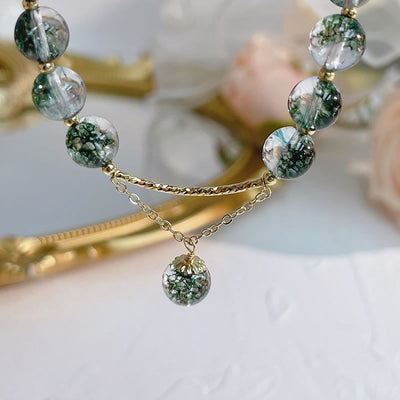 Buddha Stones Green Phantom Crystal Confidence Charm Bracelet Bracelet BS 3