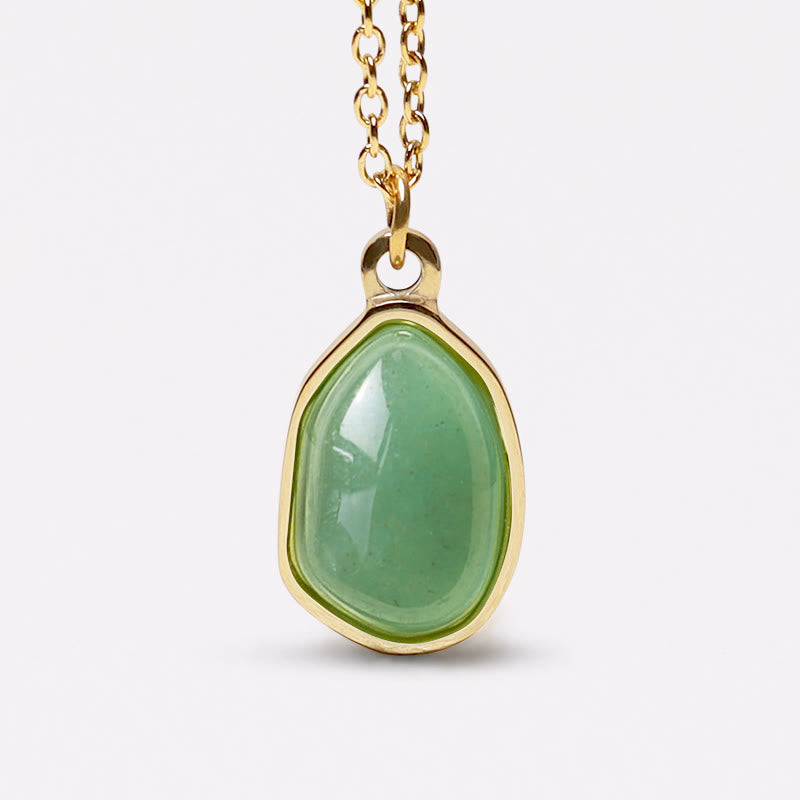 Foviel Natural Green Aventurine Amethyst Rose Quartz Blessing Necklace Pendant