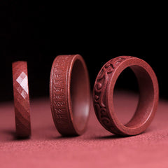 Buddha Stones Cinnabar Om Mani Padme Hum Auspicious Clouds Blessing Ring Ring BS main