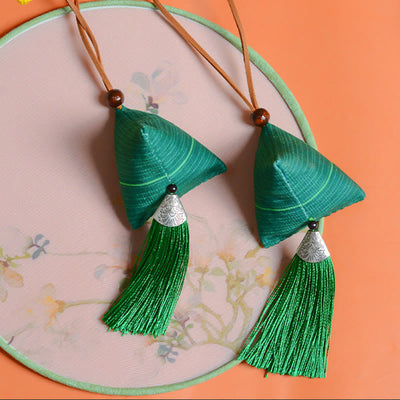 Buddha Stones Dragon Boat Festival Zongzi Pattern Sachet Protection Tassel Hanging Decoration Hanging Decoration BS 1