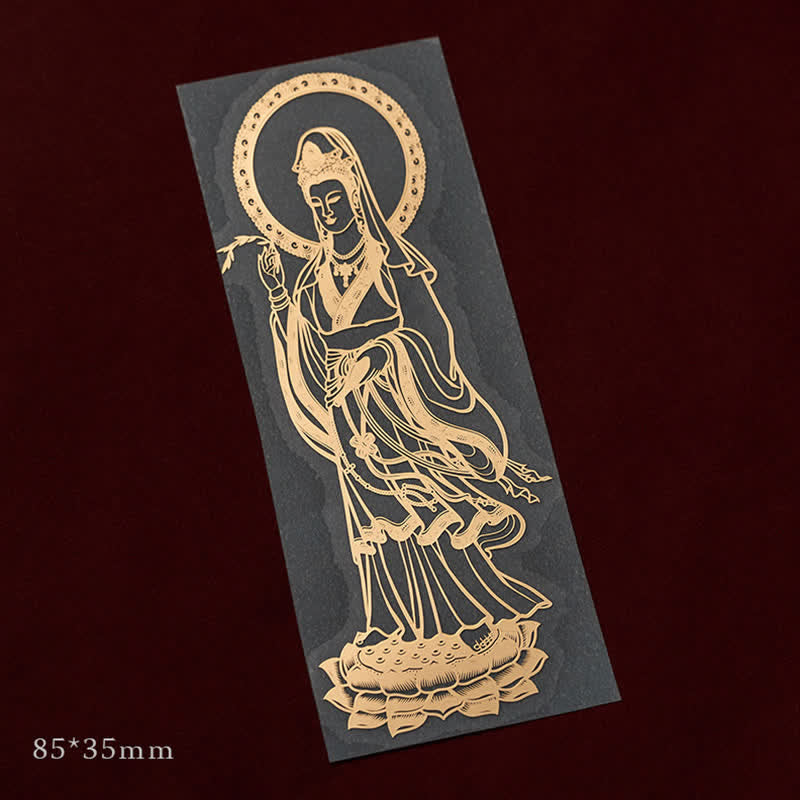 Buddha Stones 12 Chinese Zodiac Blessing Wealth Fortune Phone Sticker Phone Sticker BS Avalokitesvara Large