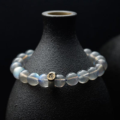 Buddha Stones 12 Chinese Zodiac Moonstone Calm Love Bracelet Bracelet BS 6