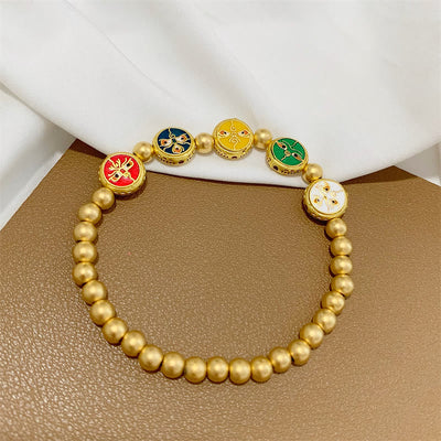 Buddha Stones Tibetan Five God Of Wealth Copper Beads Luck Bracelet Bracelet BS 2