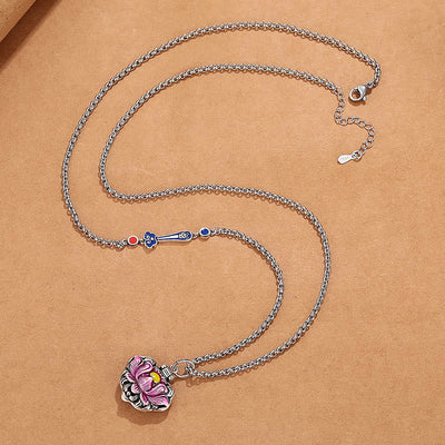 Buddha Stones Tibet Copper Lotus Luck New Begining Necklace Pendant Necklaces & Pendants BS 2