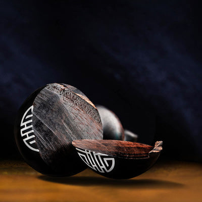 Porte-clés gourde en bois de santal rouge à petites feuilles et ébène du Tibet, protection et chance