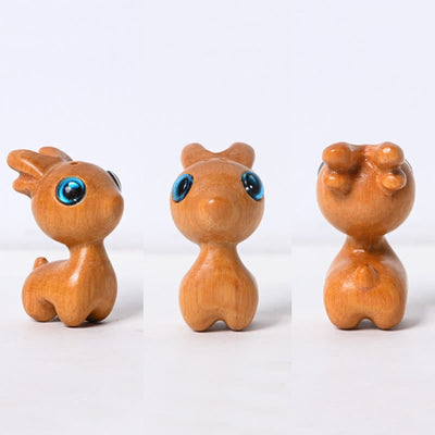 Foviel Small Leaf Red Sandalwood Ebony Wood Sandalwood Green Sandalwood Lucky Mini Deer Protection Decoration