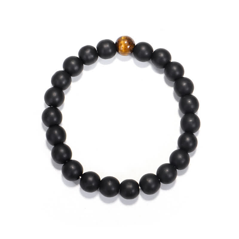 Buddha Stones 108 Mala Beads Frosted Stone Tiger Eye Balance Bracelet Necklace Pendant Bracelet Necklaces & Pendants BS 3