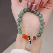 Bracelet de guérison en cristal d'améthyste avec boucle de paix citrouille lotus jade cyan Foviel