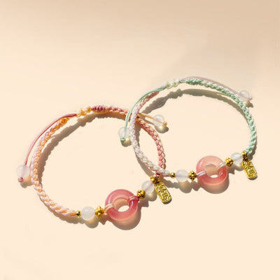 Buddha Stones Peace And Joy Agate Peace Buckle Auspicious Handmade Braided Bracelet Bracelet BS 1