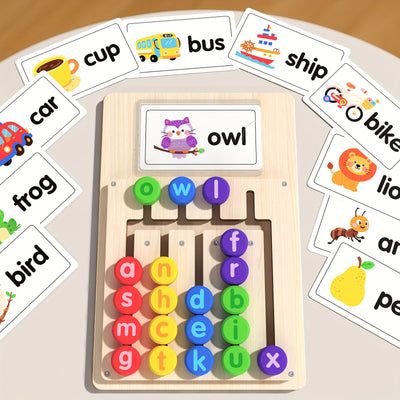 Tableau d'apprentissage de l'alphabet Fidtoy pour les tout-petits, jouet interactif d'épellation de lettres et de mots