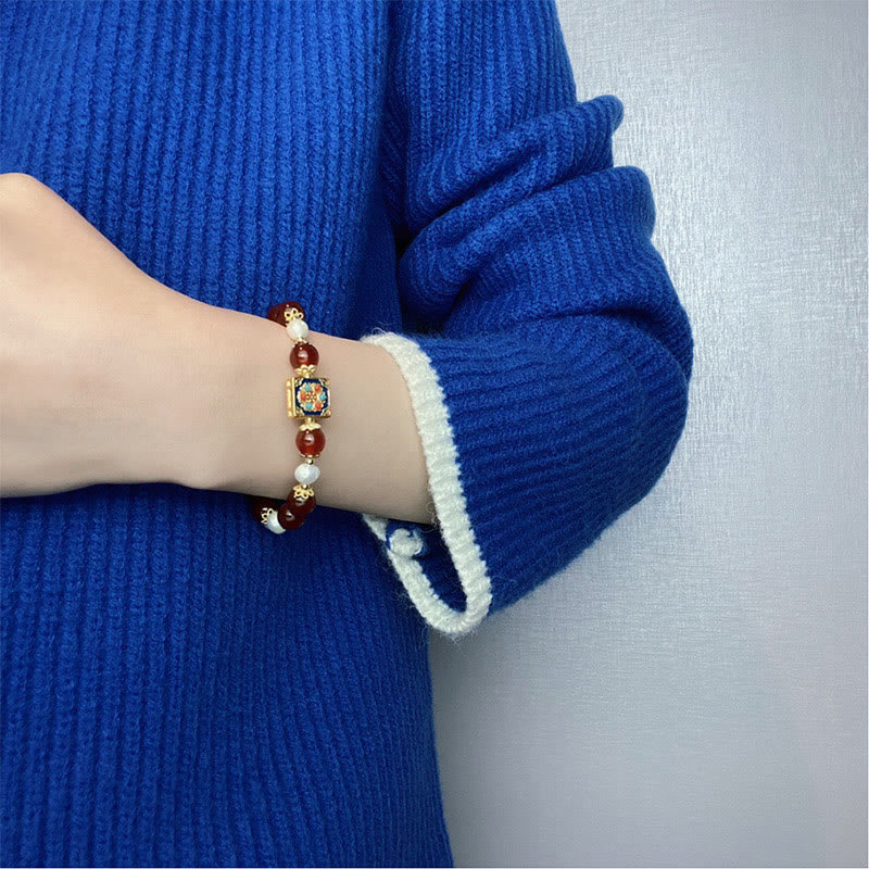 Buddha Stones Red Agate Pearl Confidence Self-acceptance Bracelet Bracelet BS 12