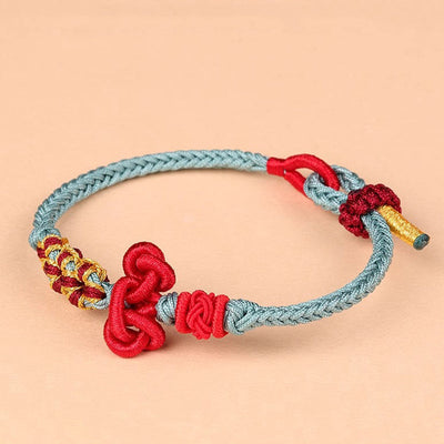 Buddha Stones Handmade Wenchang Knot Luck Strength Braided Rope Bracelet Bracelet BS 2