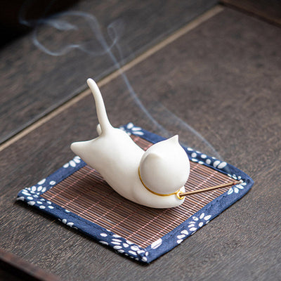 Lovely Cat Panda Ceramic Blessing Incense Burner Decoration Incense Burner BS 5