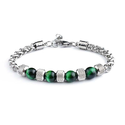 Buddha Stones Black Onyx Tiger Eye Bead Courage Bracelet Bracelet BS Green Tiger Eye 8mm