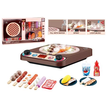 Fidtoy Mini BBQ Oven Playset with Lights and 8 Piece Set