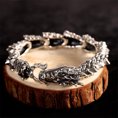 Foviel 925 Sterling Silber Drachen Glück Erfolg Armband