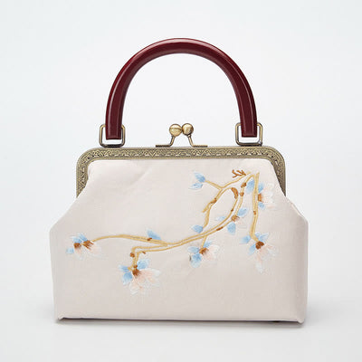 Buddha Stones Flower Embroidery Handbag Crossbody Bag Crossbody Bag&Handbags BS 2