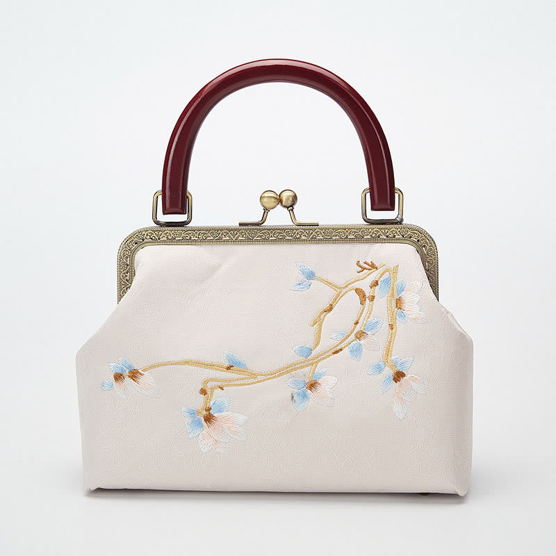 Buddha Stones Flower Embroidery Handbag Crossbody Bag Crossbody Bag&Handbags BS 2