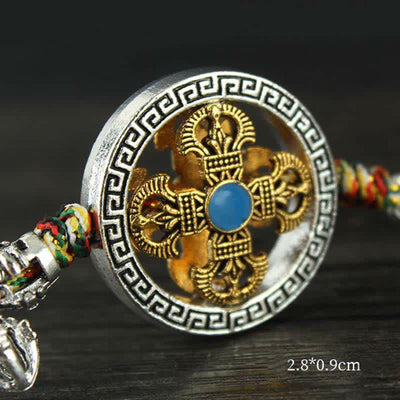 Buddha Stones Tibet Om Mani Padme Hum Vajra Dorje Spiritual Car Hanging Decoration Car Hanging Decoration BS 4