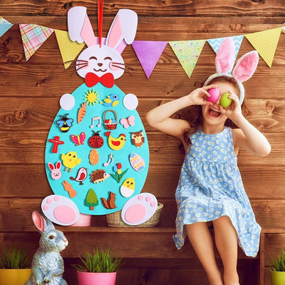 Fidtoy Conejo de Fieltro de Actividad para Pared para Niños de 1+ Decoración de Pascua