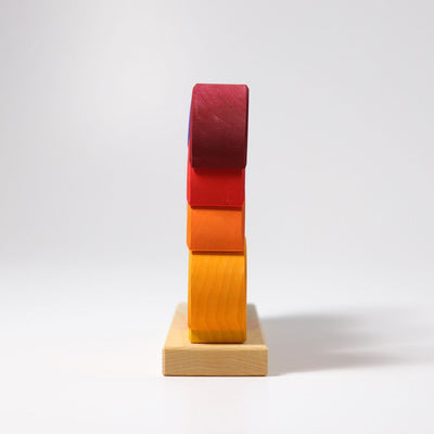 Fidtoy Blocs de construction en bois Lune à empiler, jouet d'équilibre arc-en-ciel pour enfants