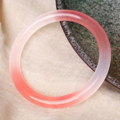 Buddha Stones Pink Golden Silk Jade Wealth Bracelet Bangle Bracelet & Bangle BS 2