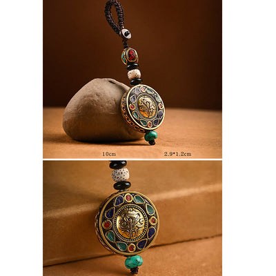 Buddha Stones Tibetan Om Mani Padme Hum Bodhi Seed Peace Key Chain Key Chain BS 2