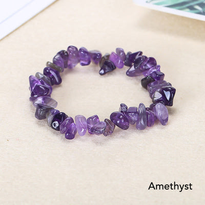 Natural Irregular Shape Crystal Stone Warmth Soothing Bracelet Bracelet BS Amethyst