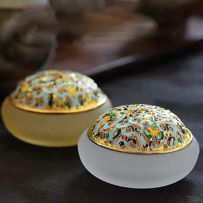 Buddha Stones Lotus Liuli Crystal Healing Meditation Incense Burner Incense Burner BS 12