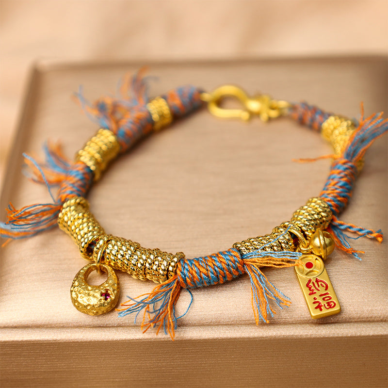 Buddha Stones Handmade Tibetan Lucky Fortune Multicolored Rope Braid Bracelet Bracelet BS 13-15.5cm