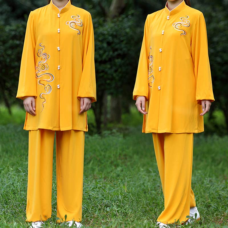 Buddha Stones Auspicious Clouds Embroidery Meditation Prayer Spiritual Zen Tai Chi Qigong Practice Unisex Clothing Set - image 9