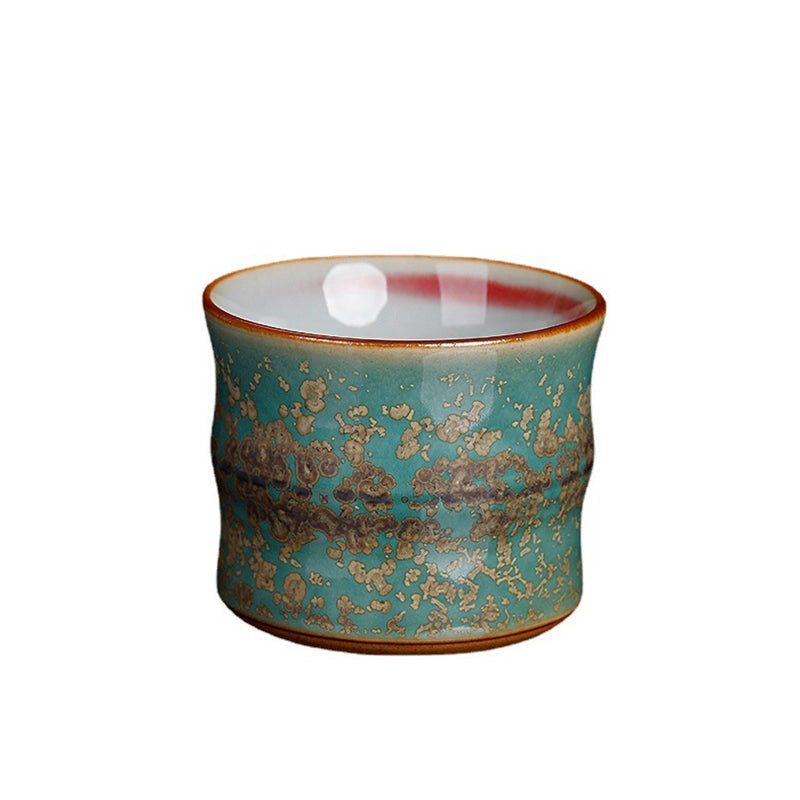 Buddha Stones Kiln Change Ceramic Bamboo Design Teacup Kung Fu Tea Cup Cup BS 9
