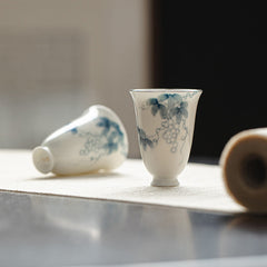Buddha Stones Small Hand Painted Grapes Ceramic Teacup Kung Fu Tea Cup 30ml Cup BS main