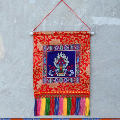 Buddha Stones Vajra Auspicious Symbols Spiritual Power Wall Art Wall Art BS The Chintamani Jewel Blue