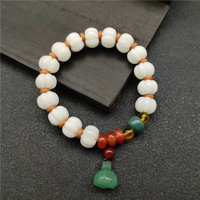 Buddha Stones Natural Bodhi Seed Agate Bodhi Harmony Bracelet Bracelet BS 2