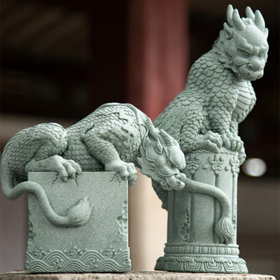 Buddha Stones Feng Shui Standing Sitting Dragon Success Luck Home Decoration Decorations BS 2