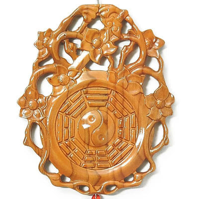 Buddha Stones Feng Shui Bagua Map Peach Wood Chinese Knotting Balance Energy Map Bagua Map BS 4