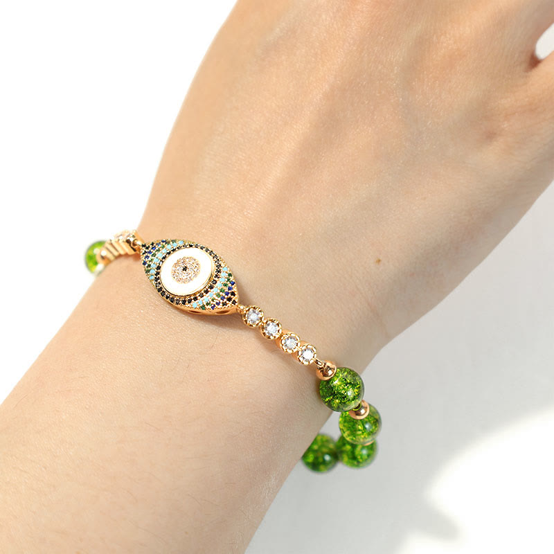 Bracelet Foviel Œil Protecteur en Péridot Naturel pour l'Abondance