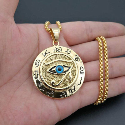 Buddha Stones Eye of Horus Protection Necklace Pendant - image 1