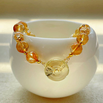 Buddha Stones Peace Buckle Citrine Crystal Prosperity Bracelet 3