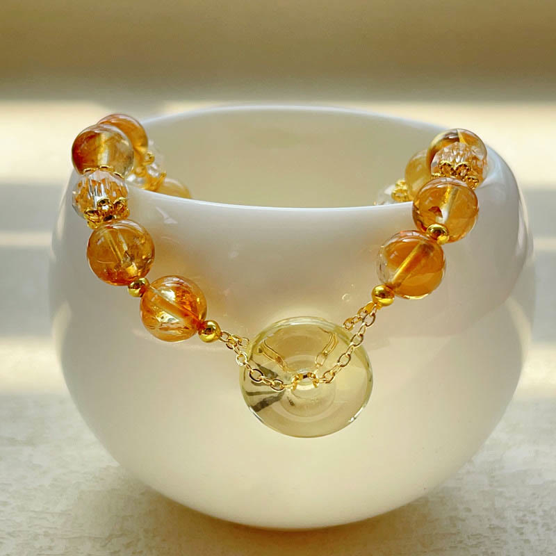 Buddha Stones Peace Buckle Citrine Crystal Prosperity Bracelet 3
