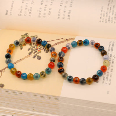 Buddha Stones Colorful Candy Agate Healing Strength Bead Bracelet Bracelet BS 14