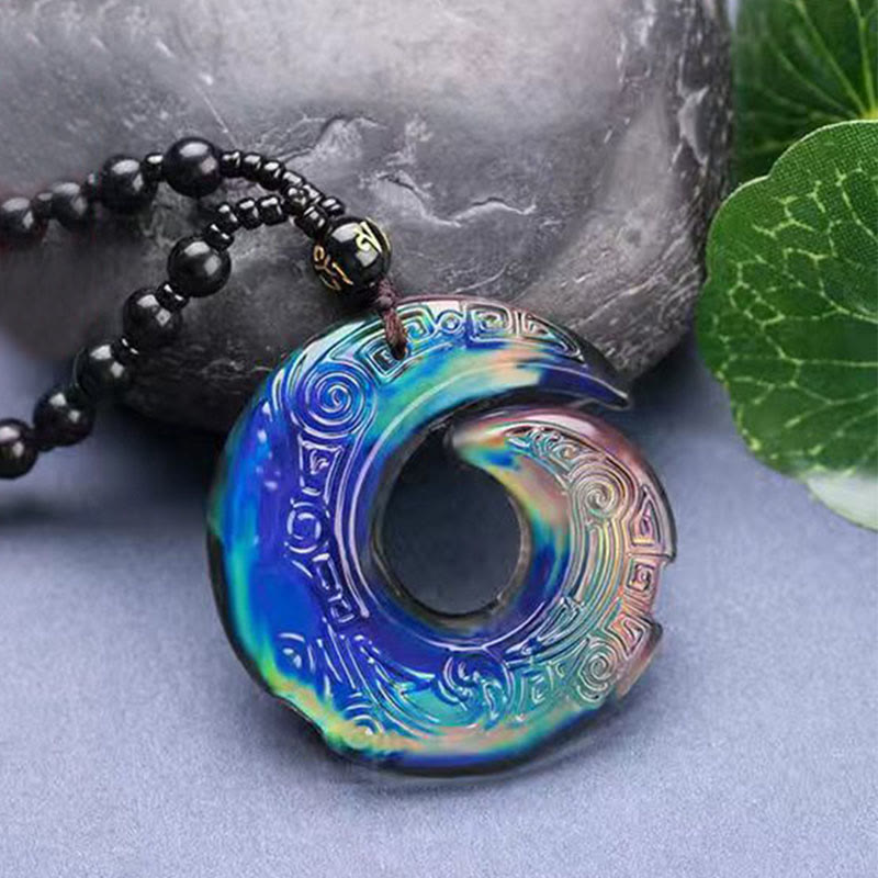 Color-Changing One's Luck Improves Design Pattern Liuli Crystal Necklace Pendant Necklaces & Pendants BS Color-Changing Pendant+Beads Rope