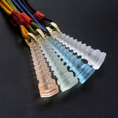 Buddha Stones Liuli Ancient Pagoda Wisdom Necklace Necklaces & Pendants BS 11