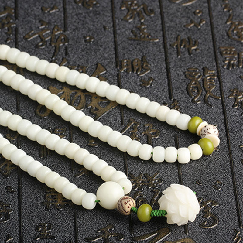 Buddha Stones "Hoping for Serenity and Mindfulness" Bodhi Lotus Mala Includes Gift Message Card - image 26