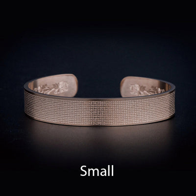 Buddha Stones Shurangama Mantra Engraving Titanium Steel Blessing Bracelet Bracelet BS Peachpuff Small