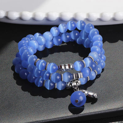 Buddha Stones Cat Eye PiXiu Support Triple Wrap Bracelet